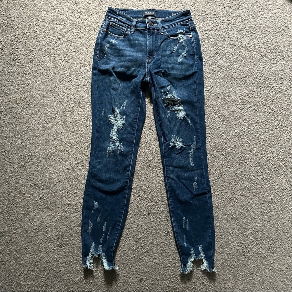 Judy Blue Skinny Distressed Jeans Sz 0/24 JB82230DK